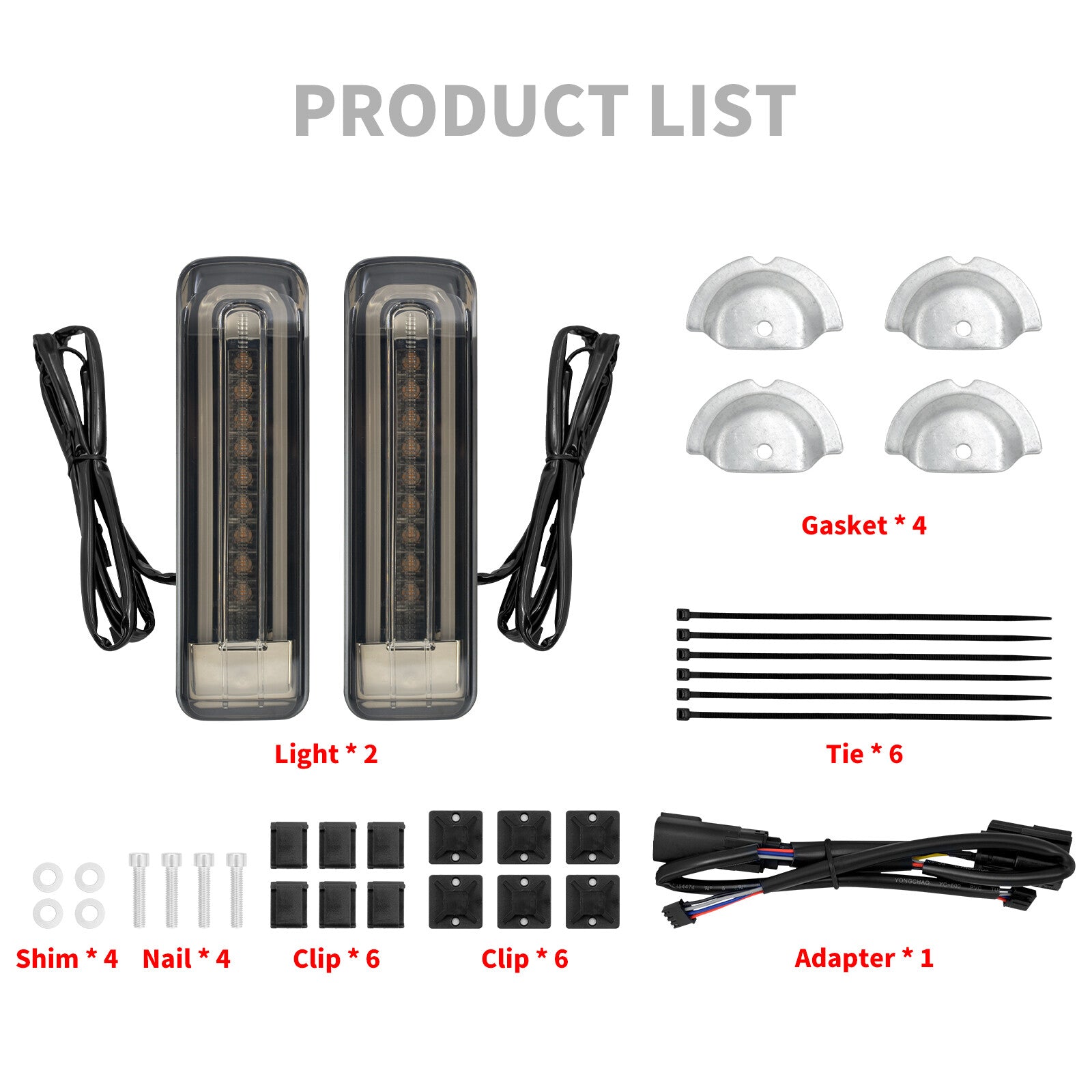 Somke LED Inserts Saddlebag Support Light for Harley Electra Road Glide 14-2024