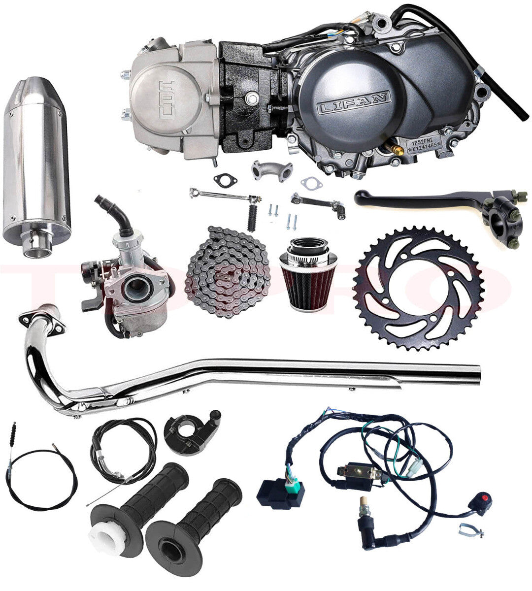 for Lifan 125cc engine motor kit replacement for 110cc, 70cc, and 90cc Dirt Pit bicycles from Taodao SSR