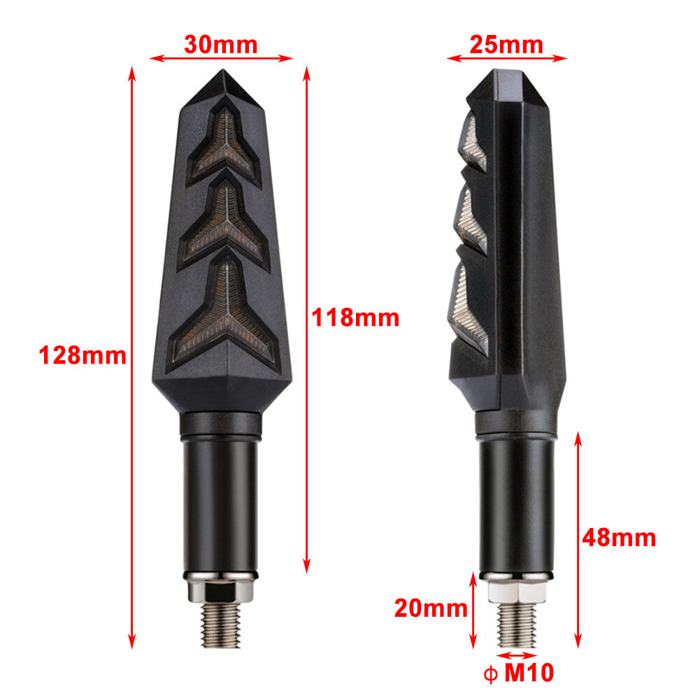 Sequential LED Turn Signal Amber Blinker Light Tail Brake Lamp Yellow+Yellow