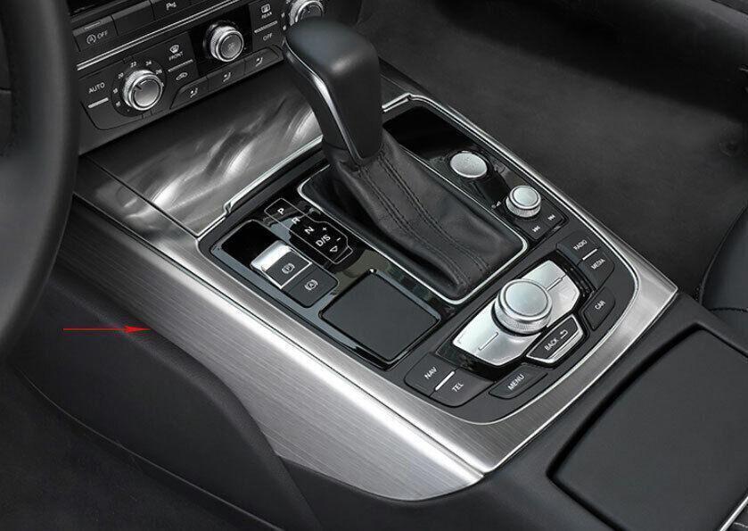 for Audi A6 A7 S6 S7 2012-18 Silver Steel Center Console Gear Shift Cover Trims