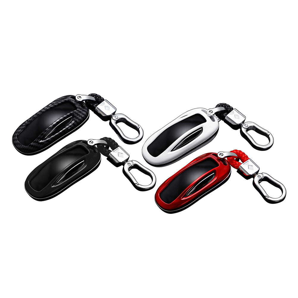 Carbon Fiber Car for Smart Key Fob Case Cover Accessories Fit for Tesla Model X