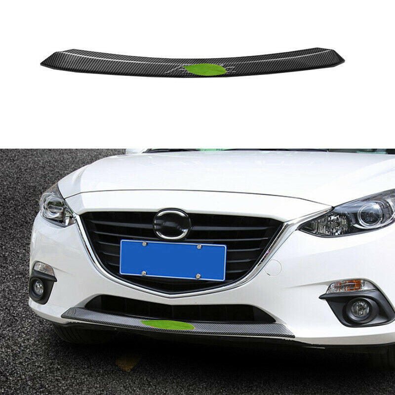 for Mazda 3 Axela 2014-2016 Carbon Look Front Lower Bumper Grille Strip Guard