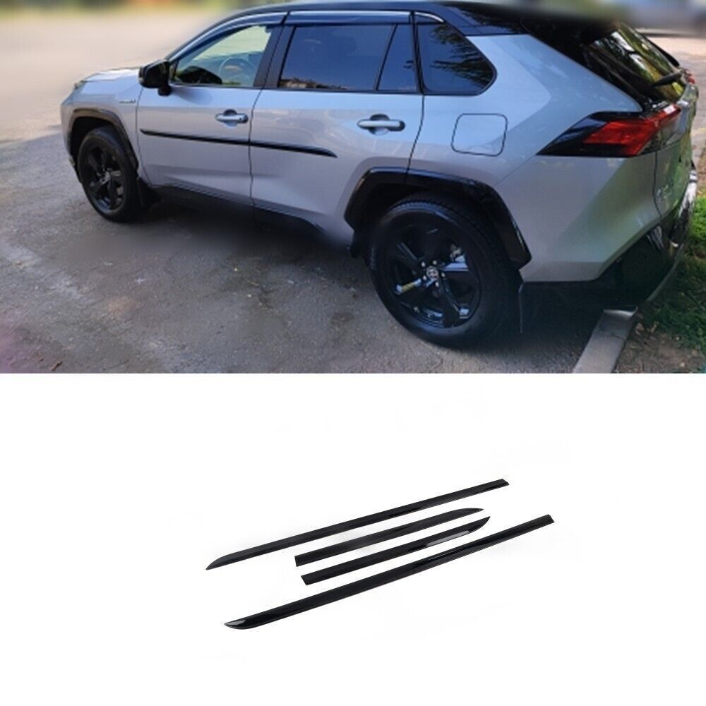 for Toyota RAV4 XA50 2019-2023 Black Car Door Body Side Molding Cover Strips 4P