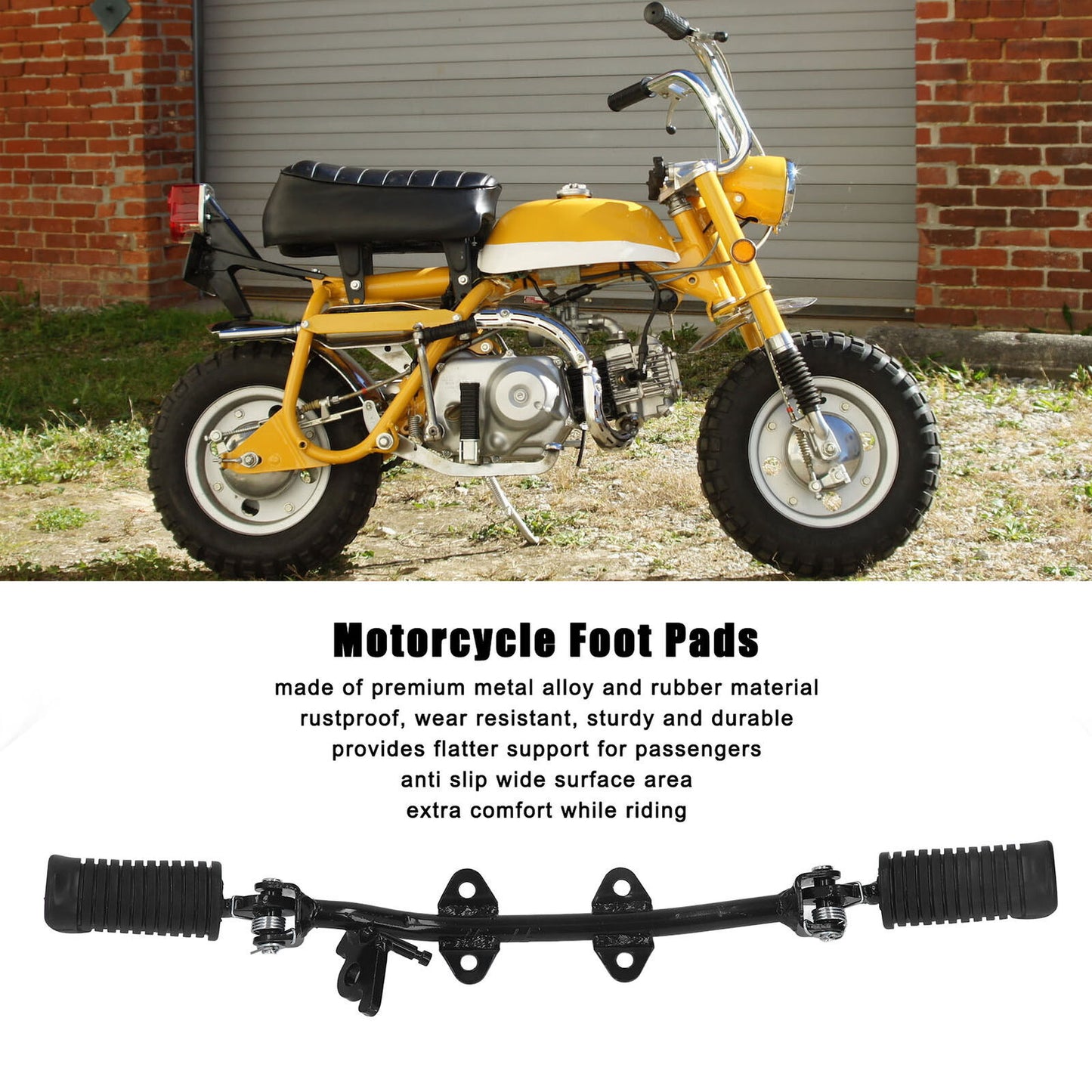 Black Footpegs Foot PedalBracket For Monkey Z50 Z50A Z50J Z50R for Mini Trail Bike