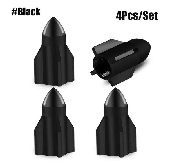 4-piece car tire valve cover rod air dust cover dustproof black bomb for Volvo