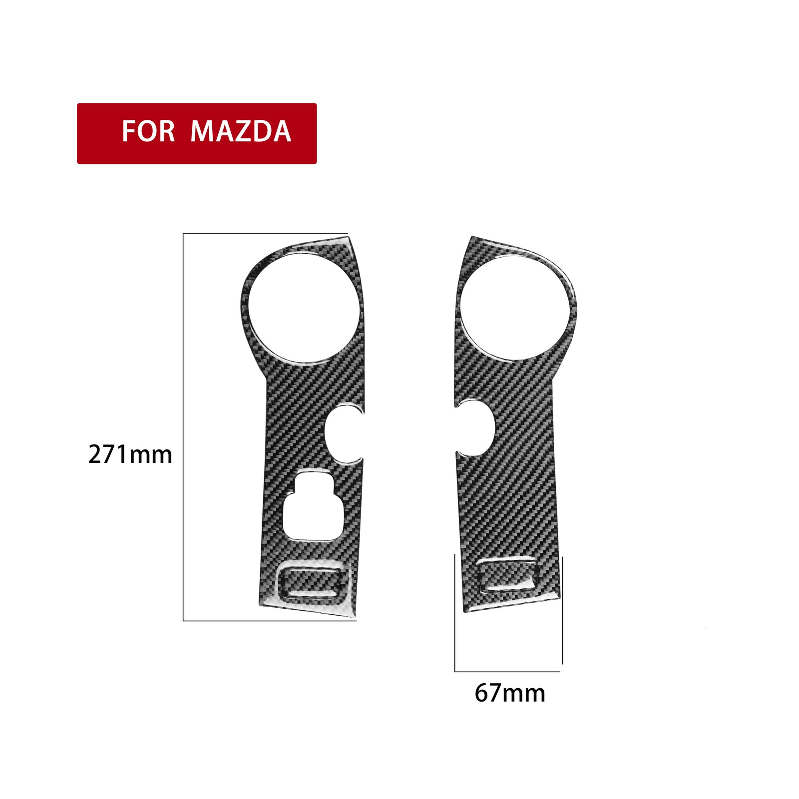4Pcs Carbon Fiber Door Armrest Panel Cover Trim for Mazda MX-5 Miata 2009-2015