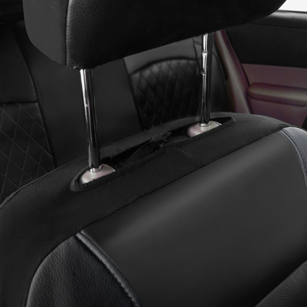 Front Car for Seat Covers Protectors PU Leather W/Headrest Covers Fit for Ford Focus