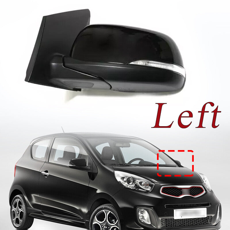 Left side mirror assembly for Kia Picanto 2012-2016 cars, 8 inches.