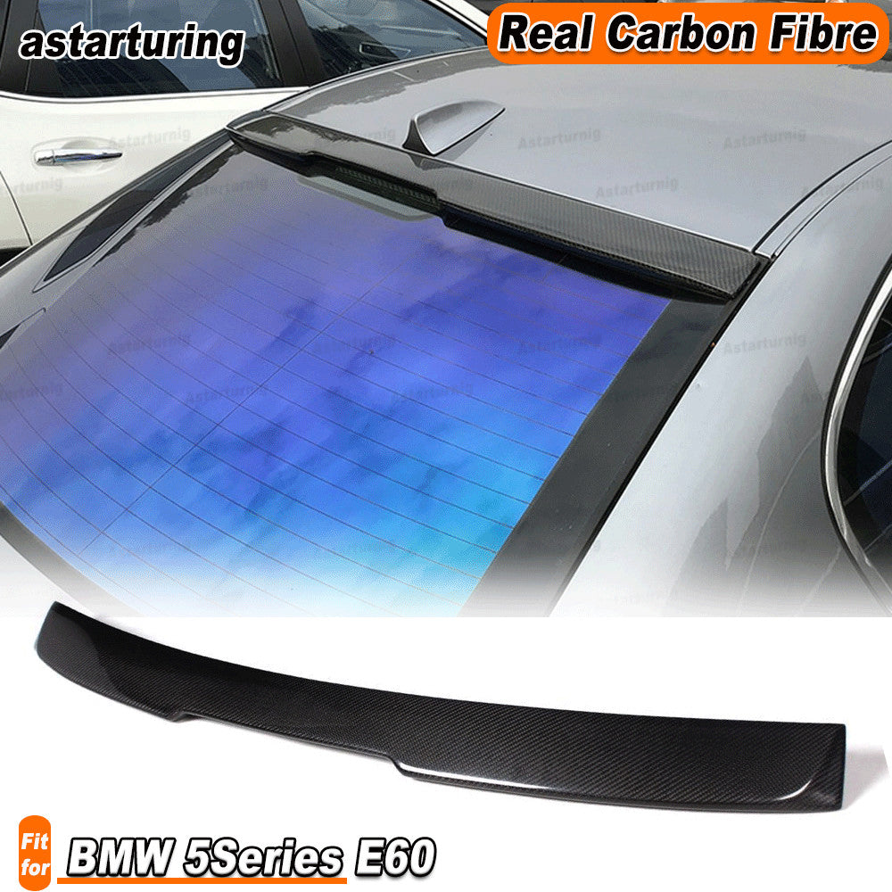 REAL CARBON Rear Spoiler Fits for BMW 5Series E60 Sedan 2004-10 Roof Window Top Lip
