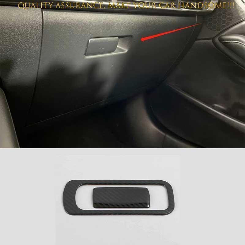 for Mazda 3 Axela 19-2023 Carbon Fiber for Co -Pilot Storage Box Handle Cover Trim 2X