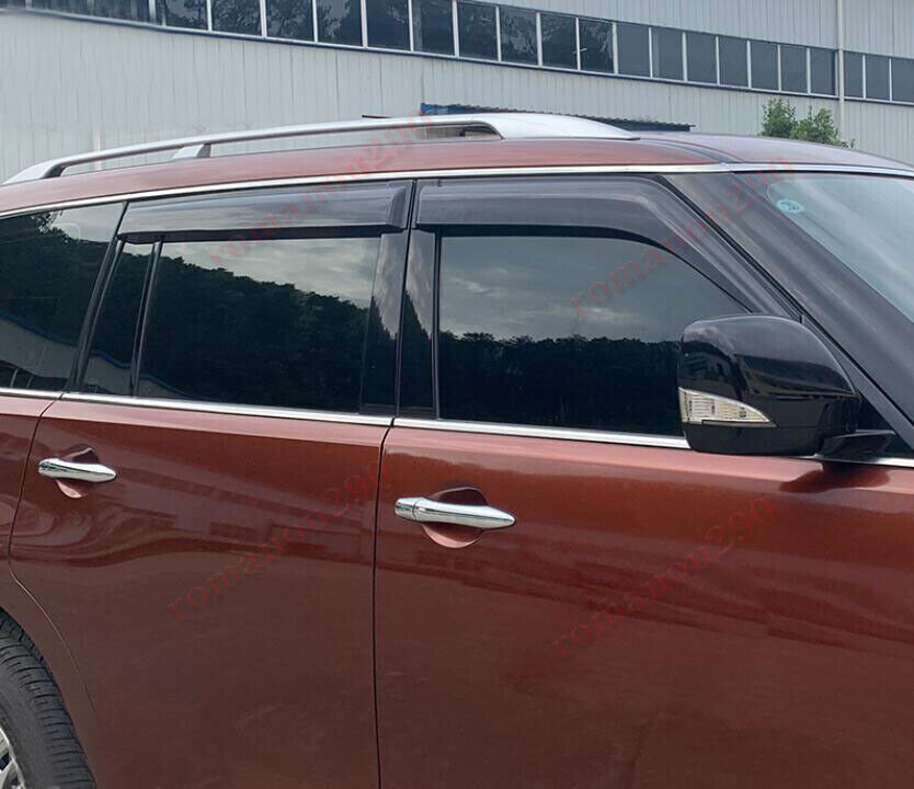 for Nissan Armada 2017-2024 Smoke Window Visors Sun Rain Guard Vent Deflectors
