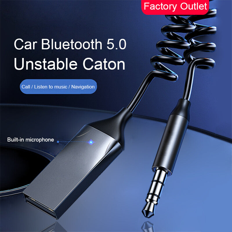 3.5mm Bluetooth 5.0 Adapter AUX Cable USB Jack Wireless Receiver For Car Audio