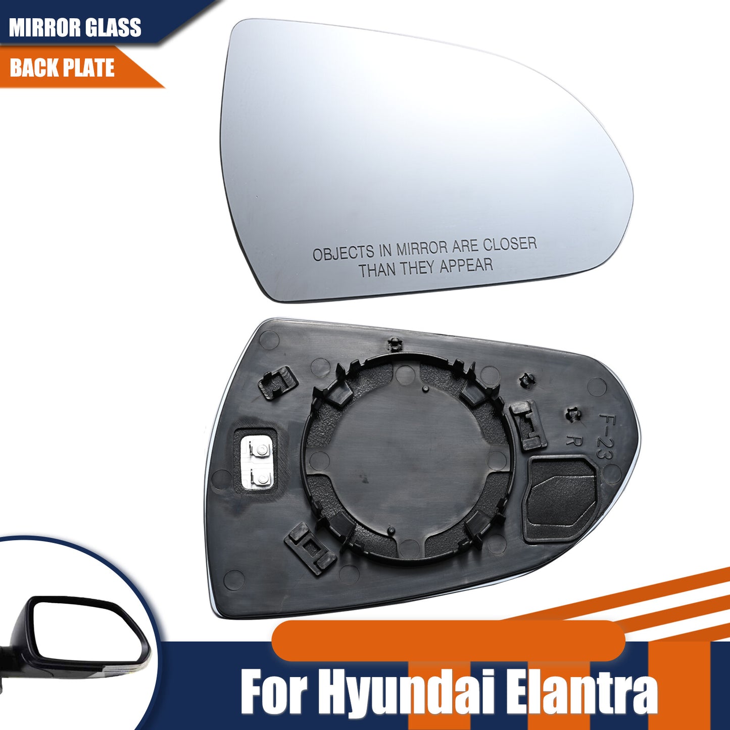 for Hyundai for Elantra 2017-2020 Mirror Glass With Backing Plate Left & Right Side