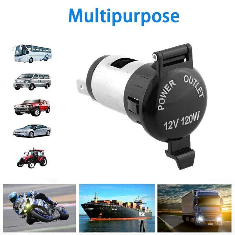 12V Car Cigarette Socket, Lighter Power Plug, Socket Adapter with 40-inch Cord - Universal