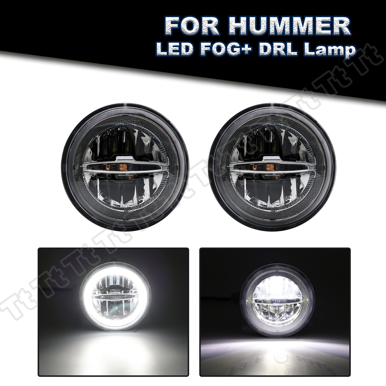 LED Halo DRL Driving Fog Daytime Running Lights for 2003-2009 for Hummer H2