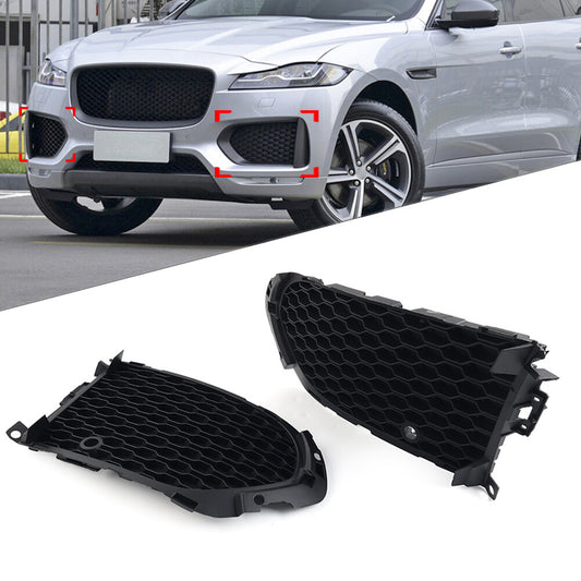 Closed Mesh Front Bumper Fog Light Lamp Grill Grille With PDC Fit for Jaguar F-Pace