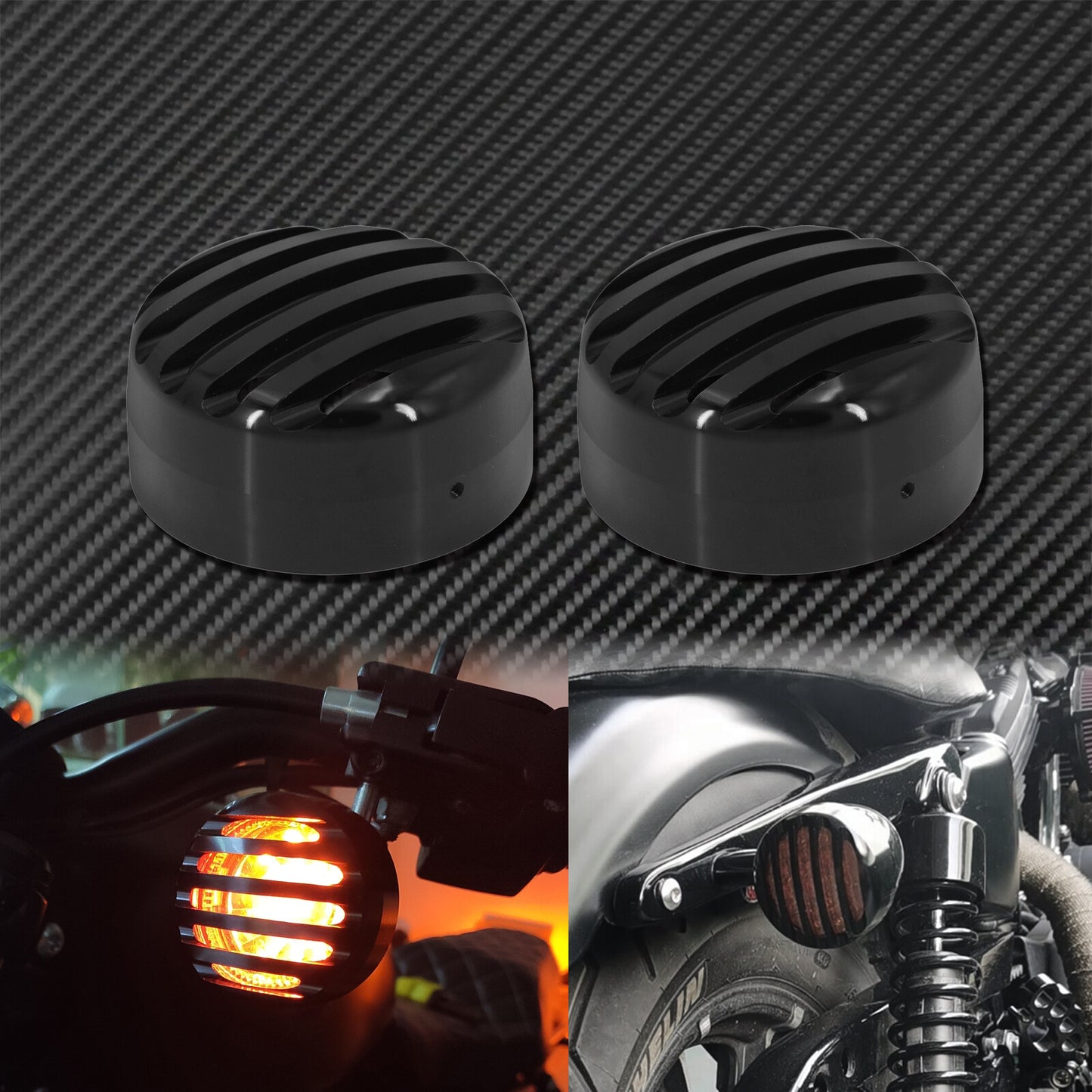 Motorcycle Black Front Turn Signal Grill Cover Fit for Harley Sportster 1992-20