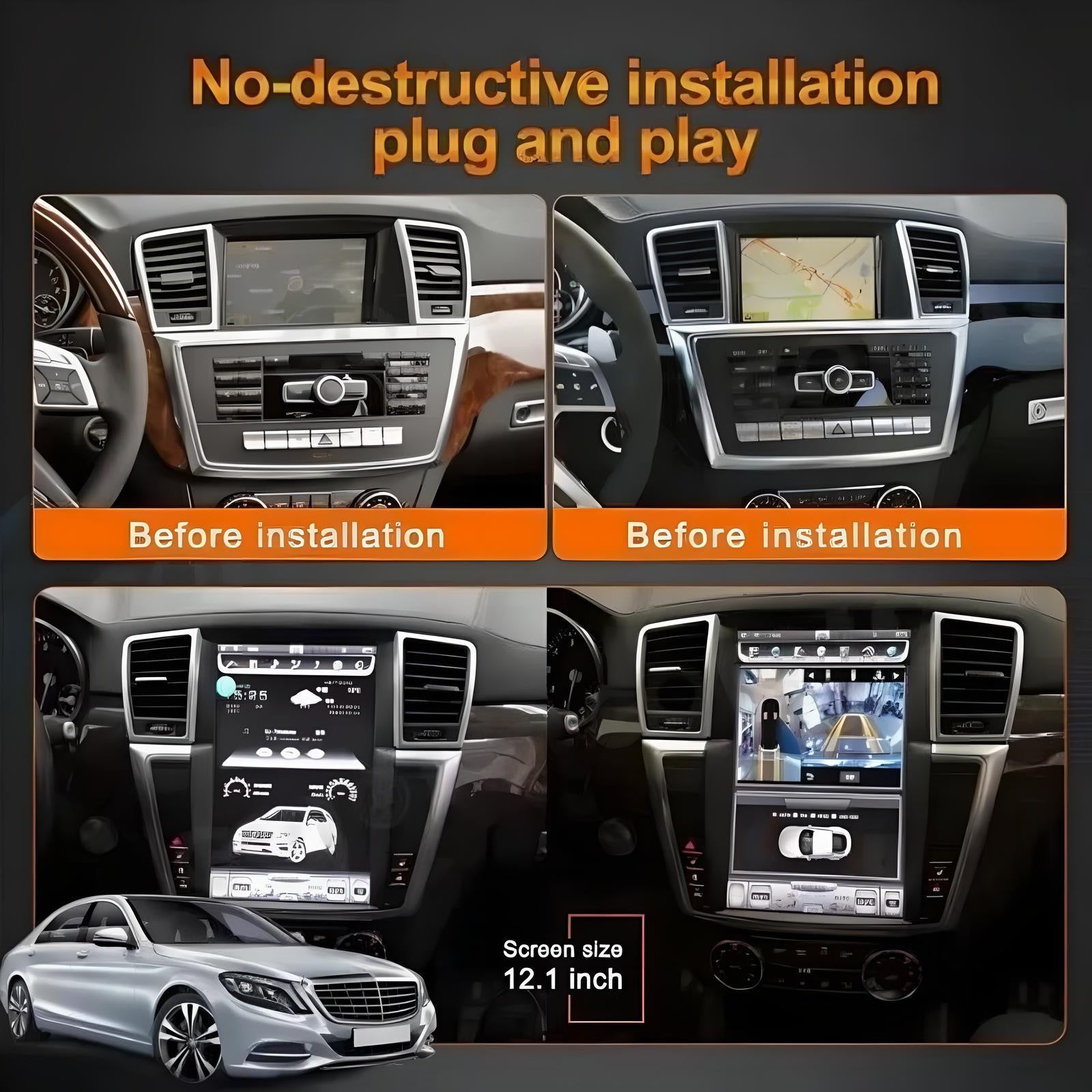 12.1 Android 12 Car Radio GPS Carplay Stereo for Benz ML GL W166 X166 2012-2015