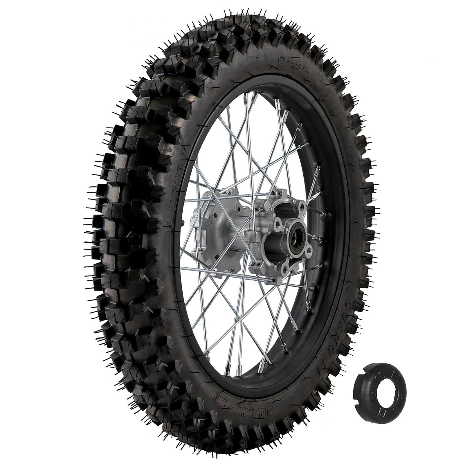 16-inch rear wheel, 90/100-16 tire + rim, suitable for Dirt Pit bicycles, large wheels for 125cc, 150cc, and 200cc models.