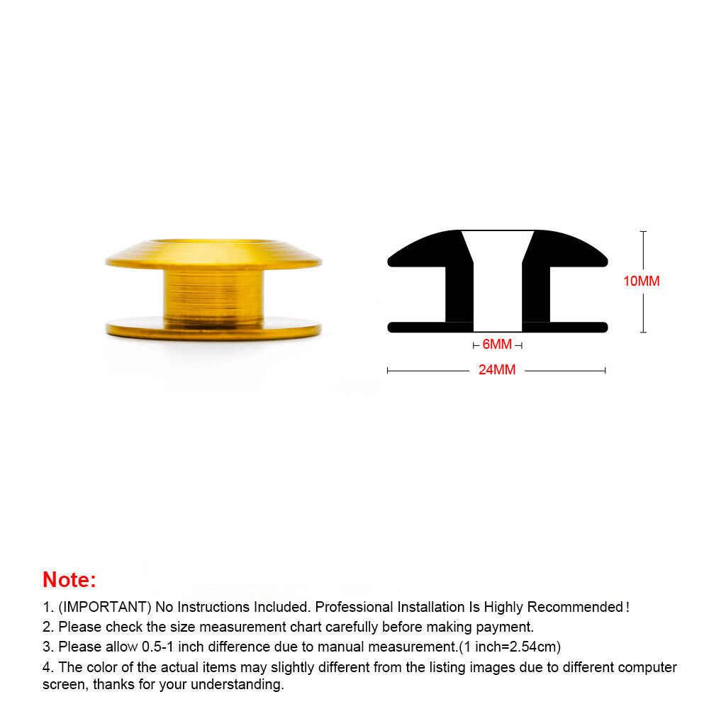 Gold Quick Release Fasteners Bumper Trunk Fender Hatch Lids Kit Aluminum