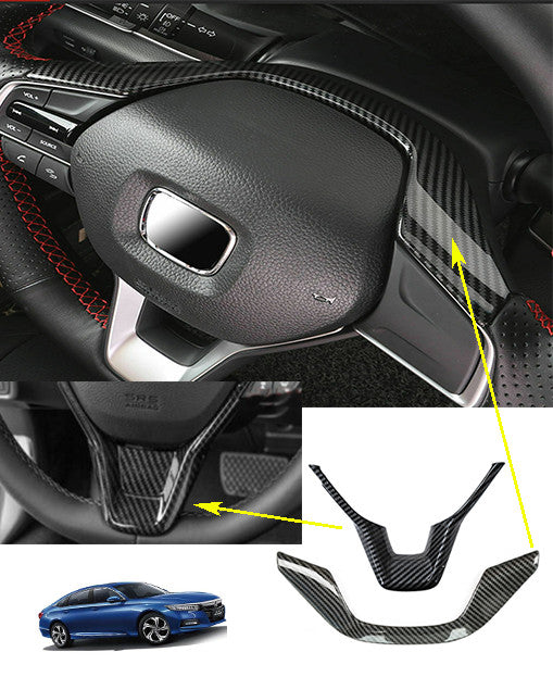 for Honda Accord 2018-2021 Carbon Fiber Style Steering Wheel Frame Cover Trim