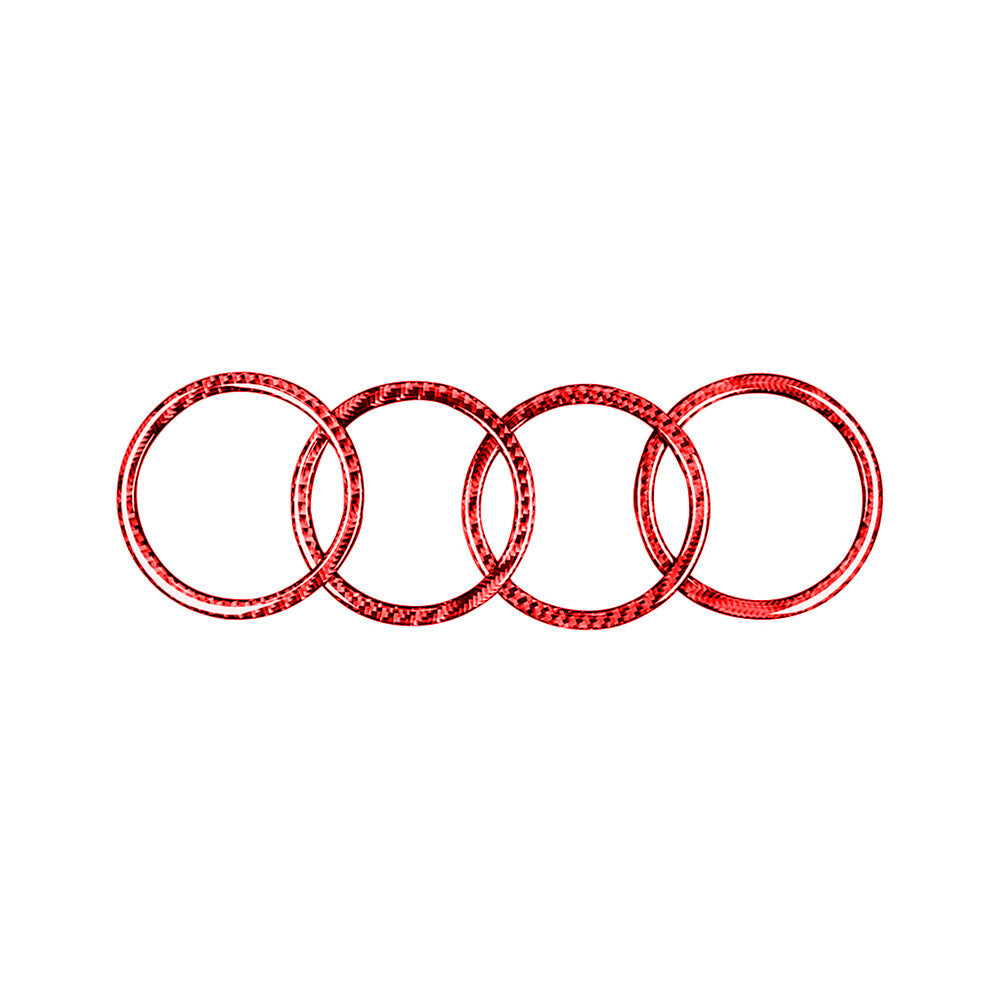 4 x Red Carbon Fiber Loudspeaker Circle Trim Cover for BMW 3Series F30 2013-2018