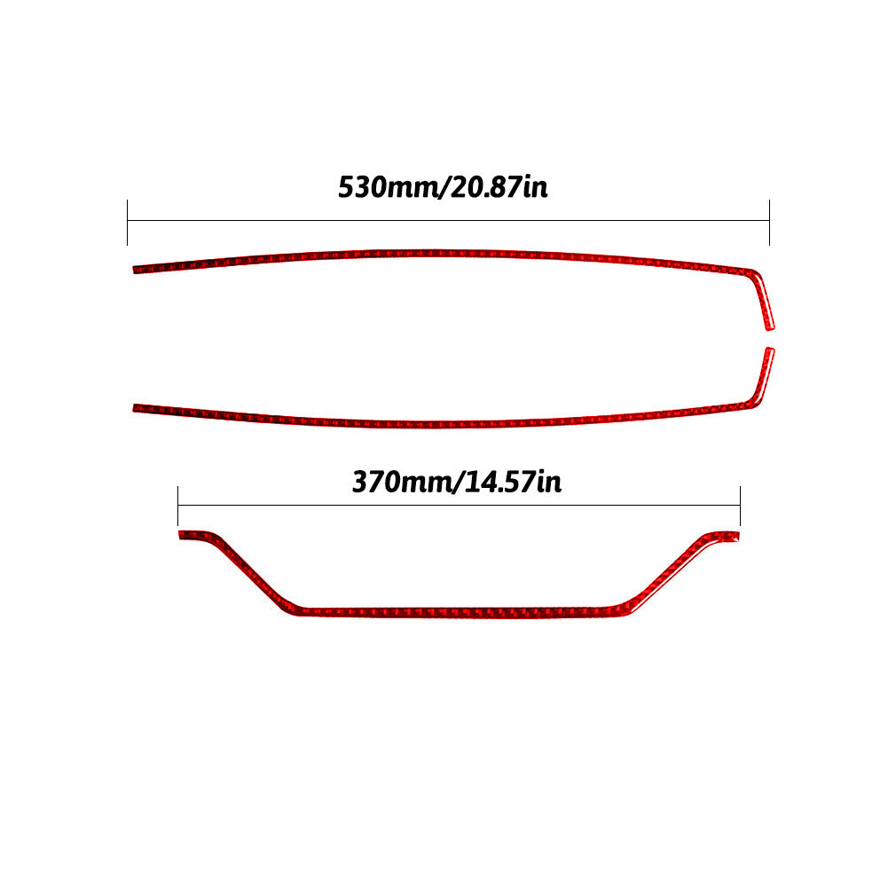 Red Carbon Fiber Console Panel Upper Decorative Cover for Ford for Mustang 2005-2009