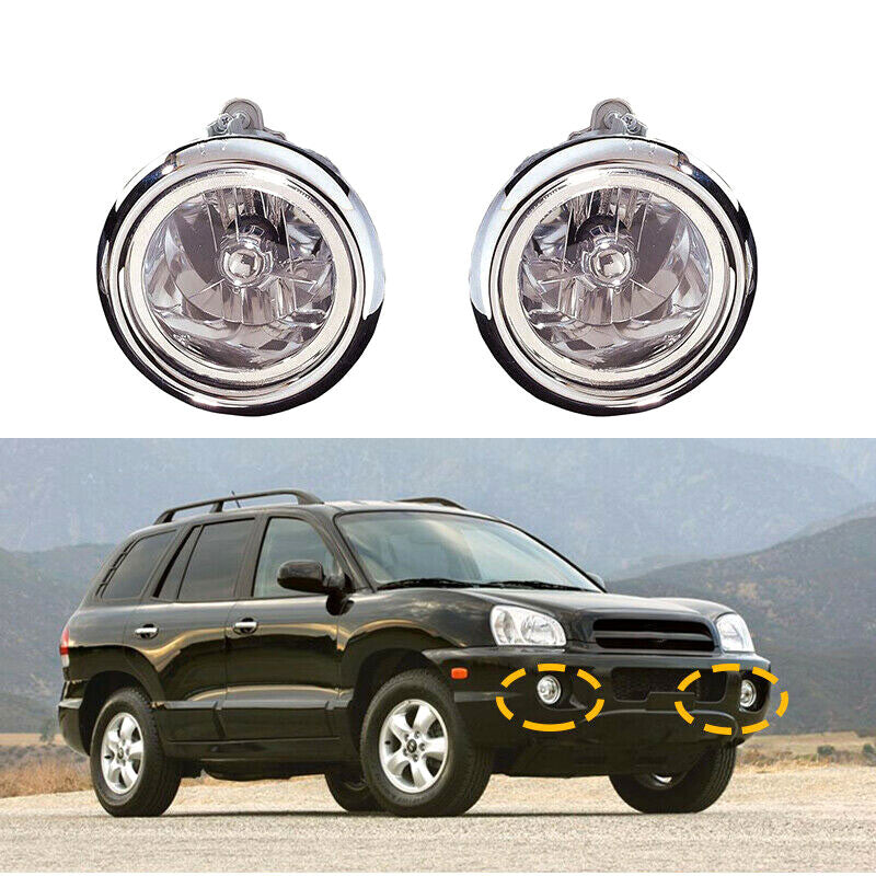 Pair Front Bumper Fog Light Lamp with Bulb for HYUNDAI SANTA FE 2001-2006