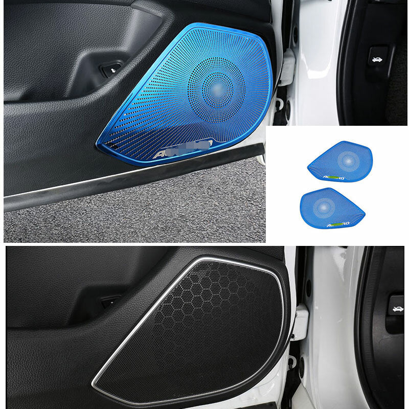 Blue Steel Car Inner Door Horn Frame Cover Trim for Honda Accord 10th 2018-2021
