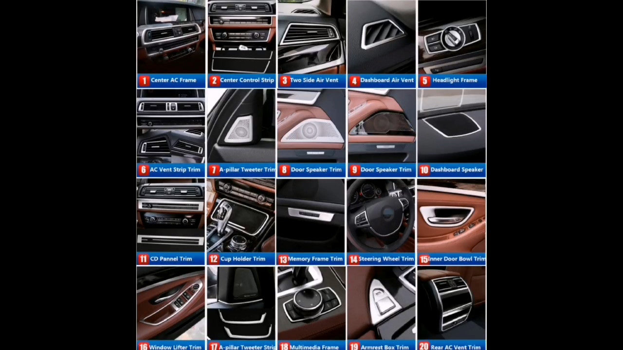for BMW 5 6 7 F10 F07 F06 F01 Car Engine Ignition Start Stop Button Cover Trims