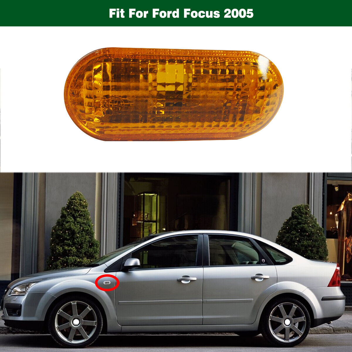 1Pcs Yellow Fender Side Marker light Turn Signal Lamp for Ford Focus 2005-2008