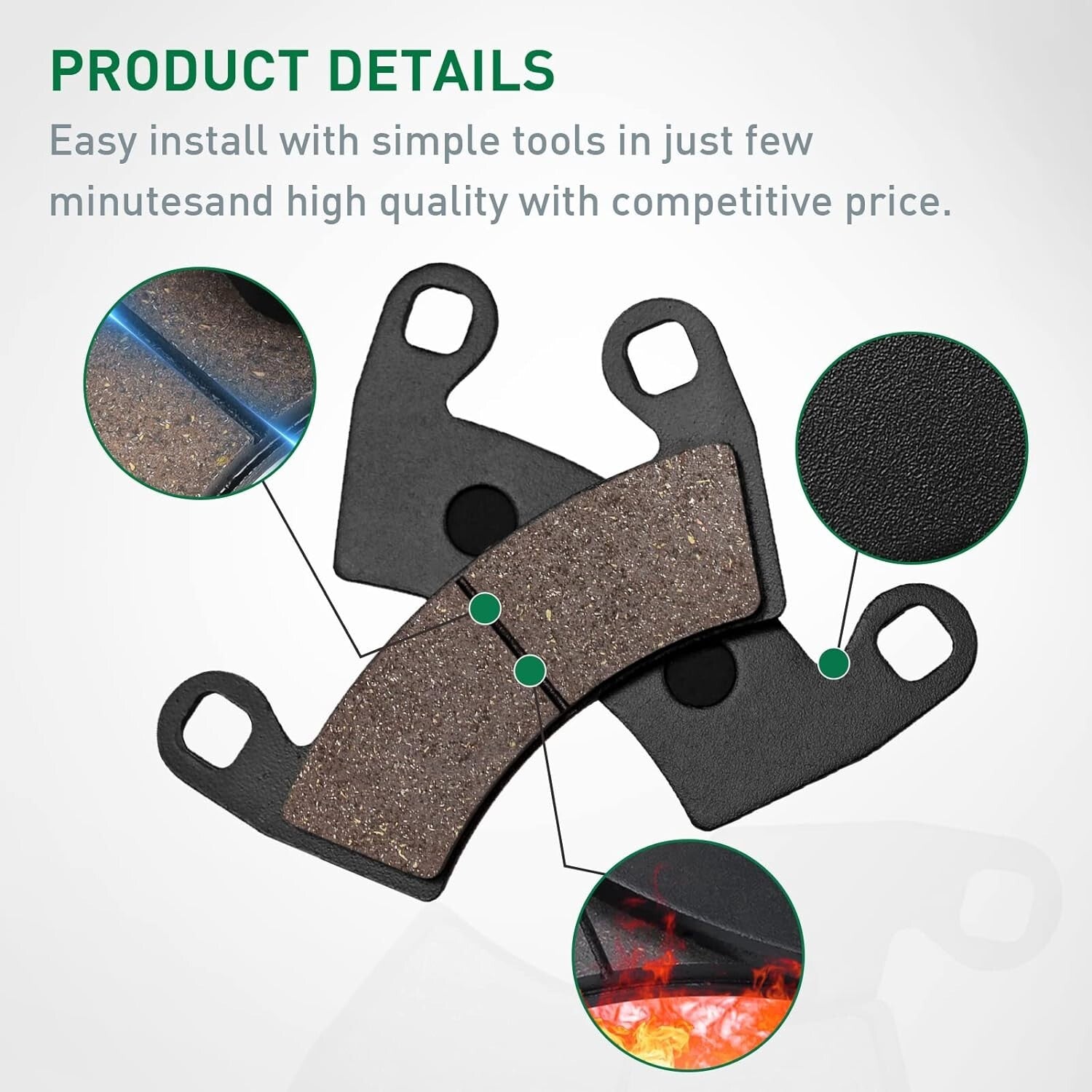 Brake Pads for Polaris Ranger RZR 4 900 XP 2012-2014 / RZR 1000 XP 2014-2020