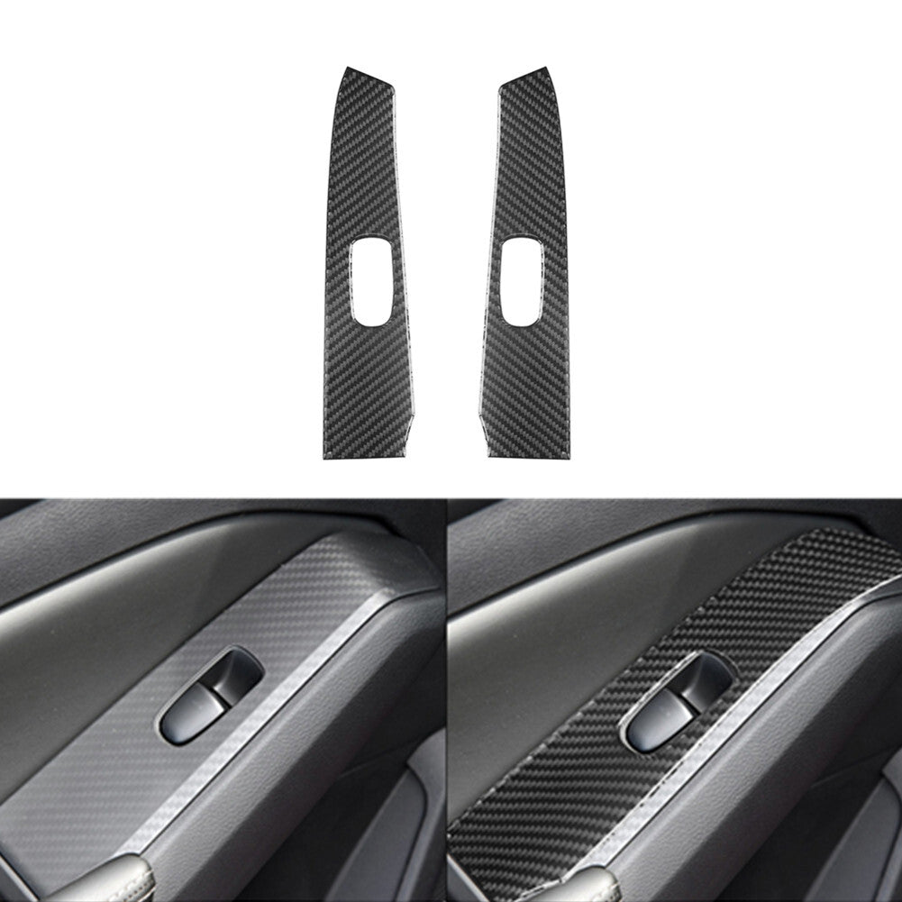 2X Carbon Fiber Rear Door Window Control Cover Trim for Nissan Altima 2019-2022
