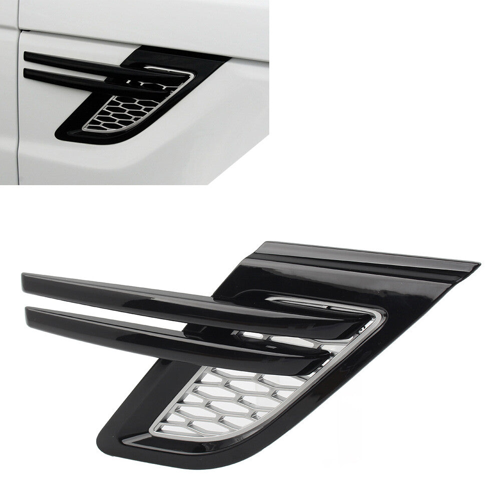 Silver W/Black Trim Front Fender Air Vents Grill R for Range Rover Sport 2014-17