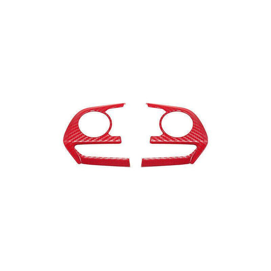 for Toyota for Camry 2018-2022 Red Carbon Fiber Steering Wheel Switch Cover Trim 2