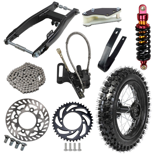 12-inch rear shock absorber, swingarm, 80/100-12 tire, tire groove, bicycle, Taodao, 110cc, 125cc, 140cc