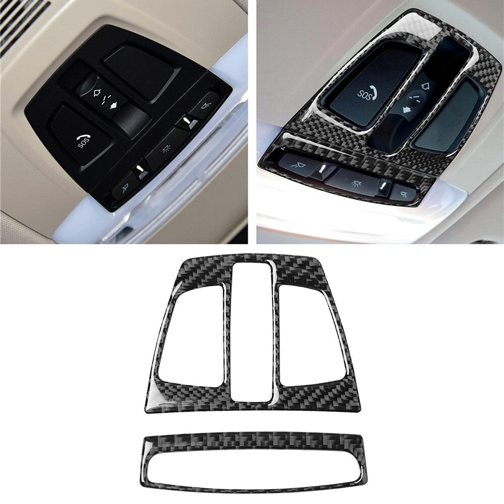 Carbon fiber reading light trim sticker protective cover suitable for BMW 3 Series, F30, F32, X1, X5, X6