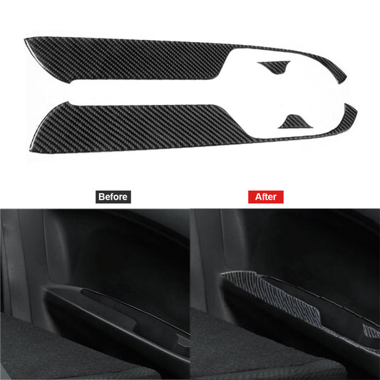 4X Carbon Fiber Rear Handrail Decorative Trim Cover for Honda for Civic Coupe 13-15