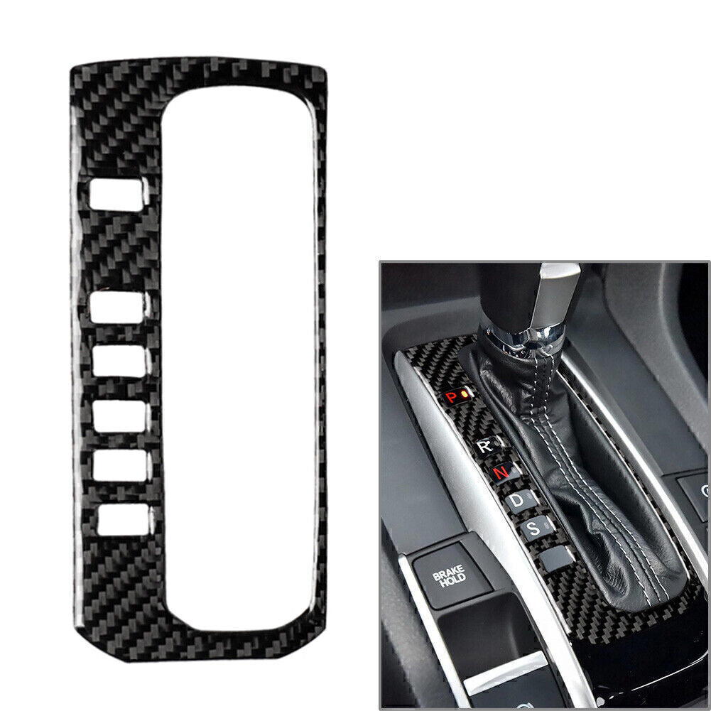 Kohlefaser Schaltknauffeld Abdeckung Trim Fur for Honda for Civic 10th 2016-2019 2018