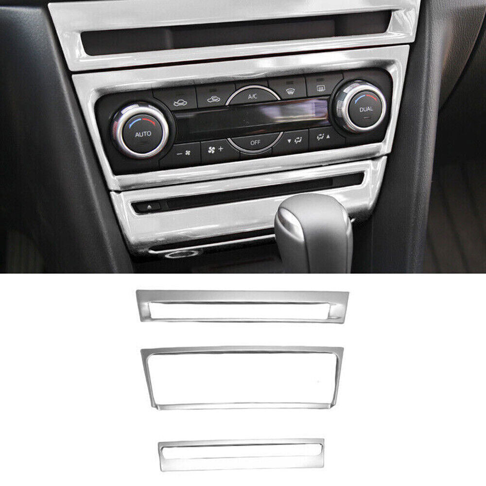 3X for Mazda 3 Axela 17-18 ABS Matte Silver Console AC Switch Control Cover Trim