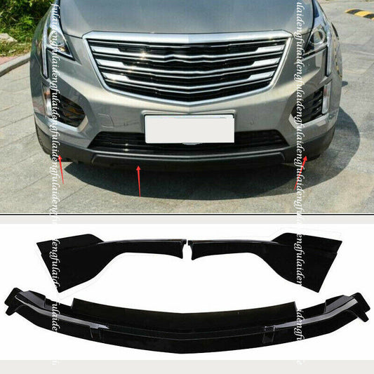 for Cadillac XT5 2016-2021 Black Front Bumper Spoiler Lip Splitter Bodykit Refit