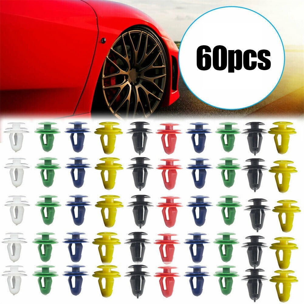 Car Door Panel-Clips 6 Sizes 60PCS Car Door Panel Clips V9mm Hole Brand-New