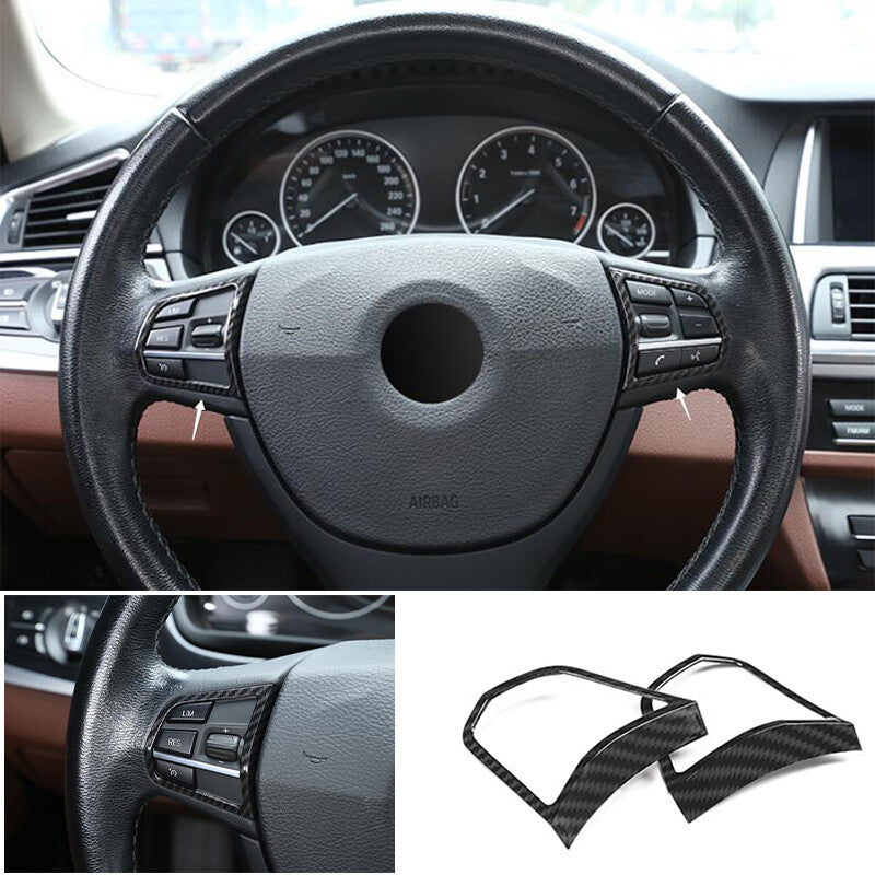 ABS carbon fiber steering wheel switch cover for BMW 7 Series 2010-2014
