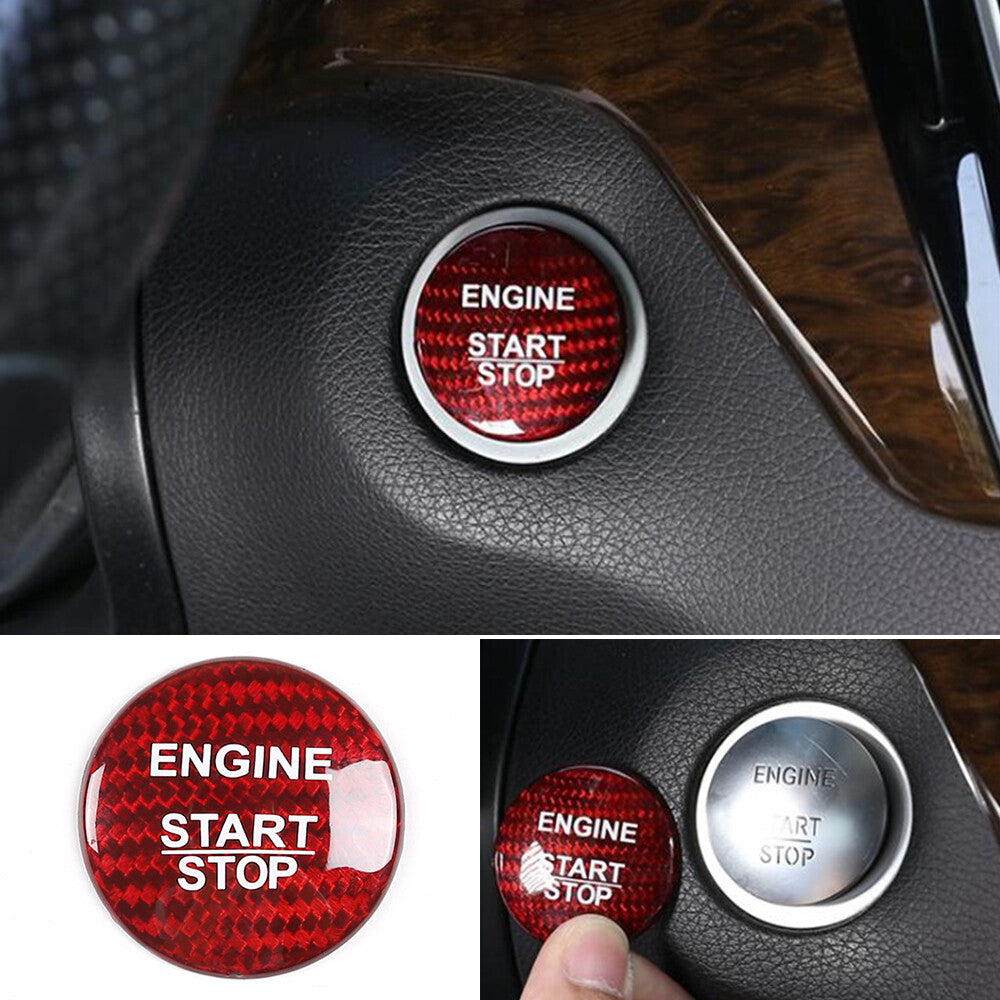 Red Carbon Engine Start Stop Button Cover for Mercedes-Benz A/B/C/GLA/GLC Class