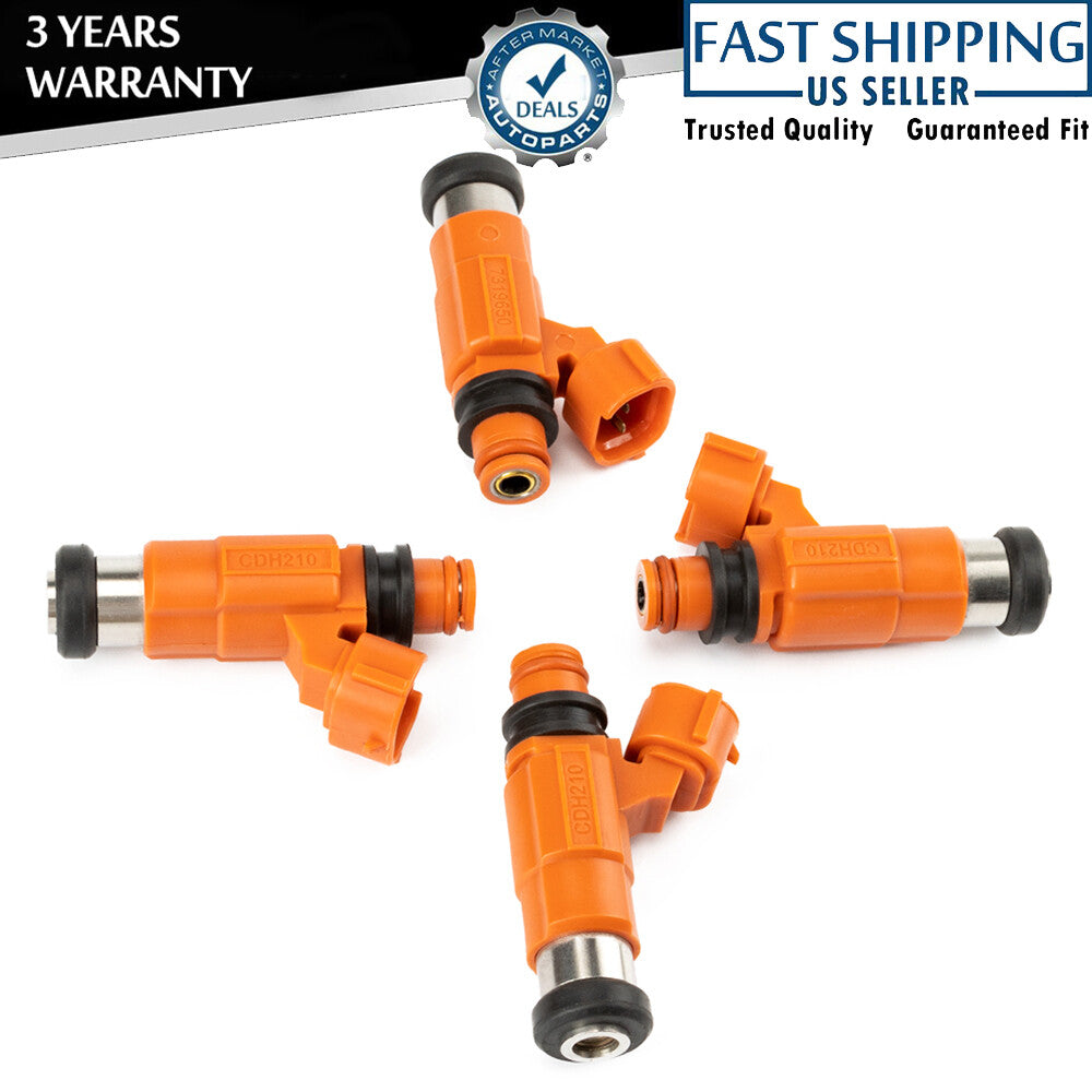 Four-piece fuel injectors are suitable for Mitsubishi Mirage 1997-2001 1.8L and Eclipse 2000-2005 3.0L.