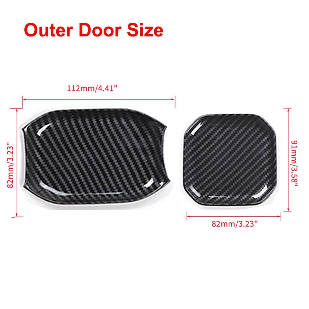 Carbon Fiber Inner/Outer Door Handle Bowl Trim for Jeep for Wrangler JL 4-Door 18-23